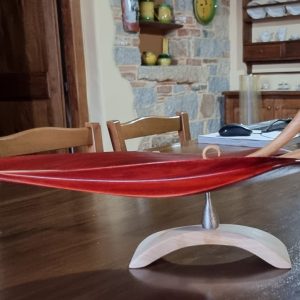 Tagliere 3 in legno padouk con manico in rovere