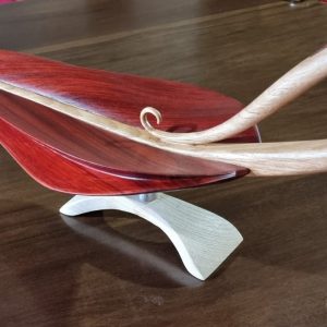 Tagliere 3 in legno padouk con manico in rovere